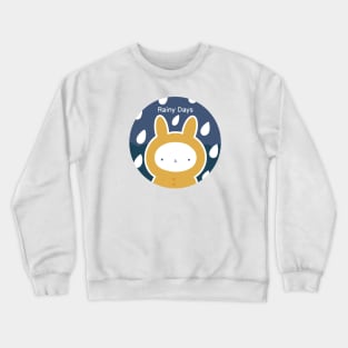 Kawaii „Rabbit in the Rain“ Design | Cute Bunny Illustration | By Atelier Serakara Crewneck Sweatshirt